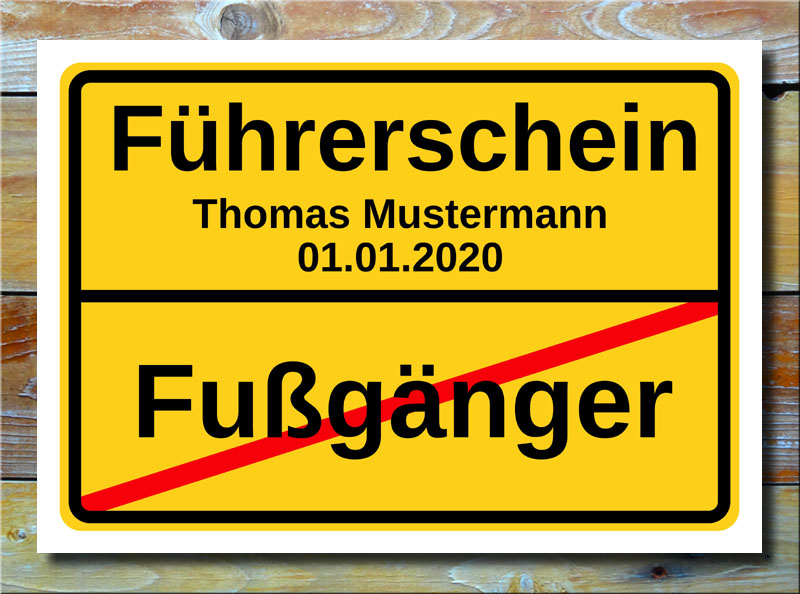 Ortsschild Fugnger Fhrerschein