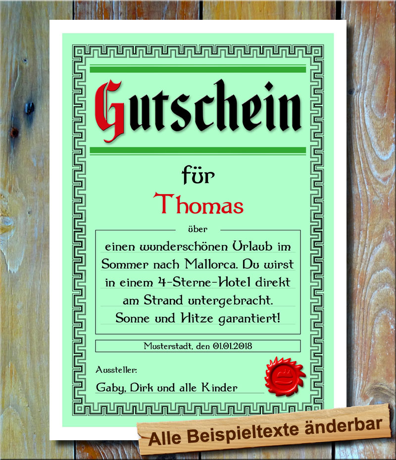 Geschenkgutschein Grn