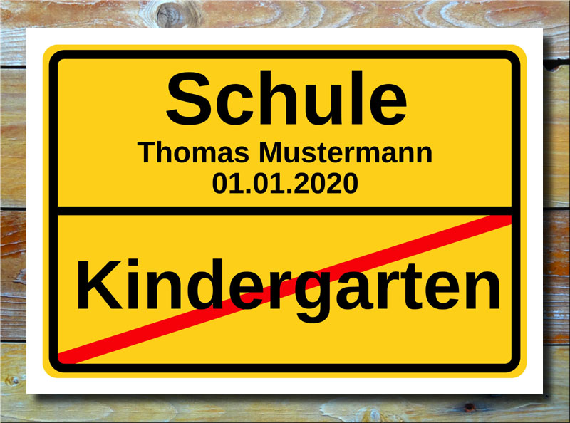 Ortsschild Kindergarten Schule Deko Bild Einschulung Geschenk 1 Schultag Poster 