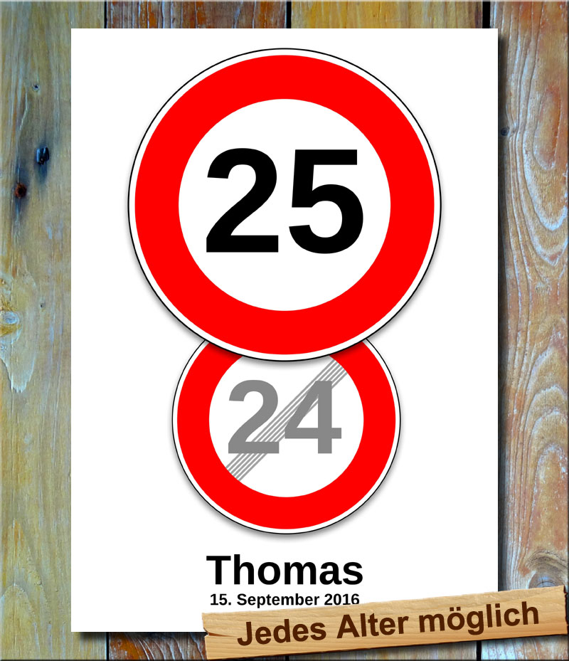  Happy Birthday - Tolles Tempolimit-Schild als Geschenk  zum Geburtstag für jedes Alter