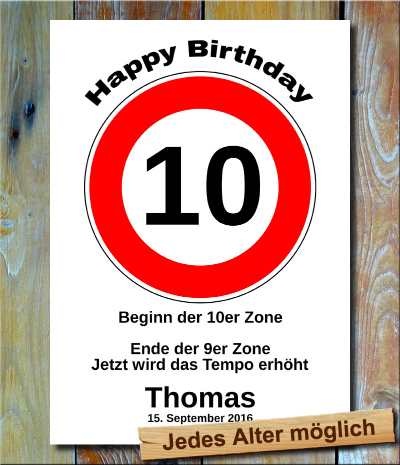 Tempolimit zum Geburtstag 10 Jahre