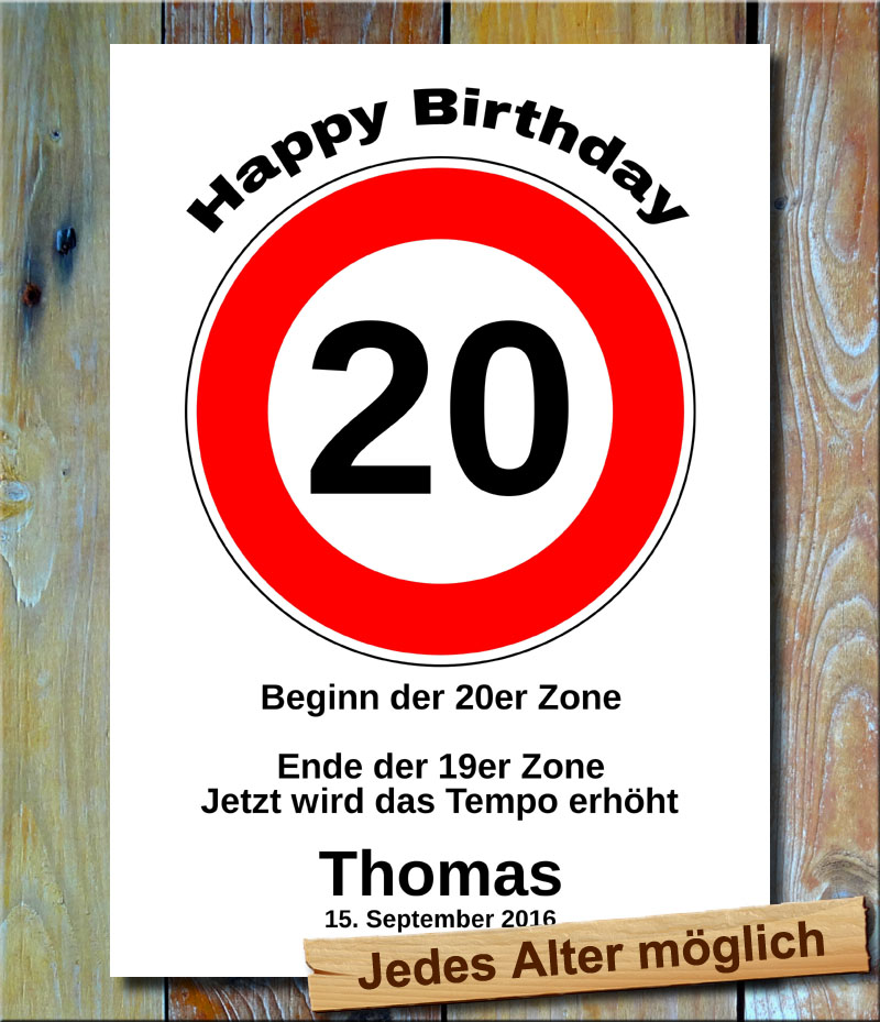 Tempolimit zum Geburtstag 20 Jahre