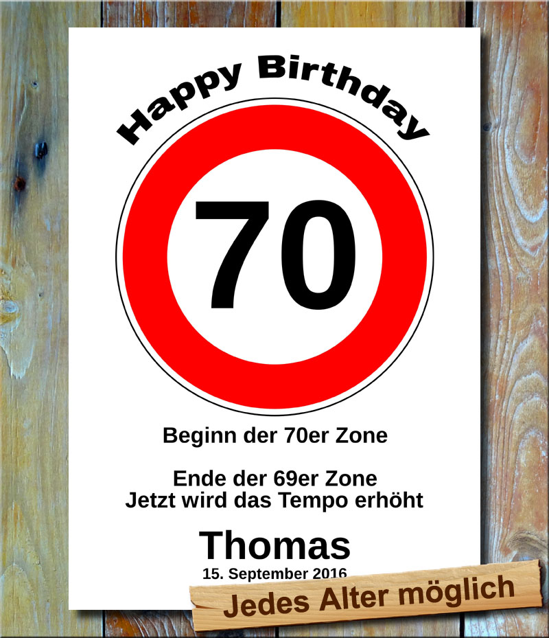 Tempolimit zum Geburtstag 70 Jahre