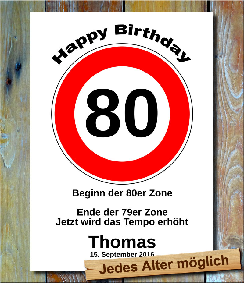 Tempolimit zum Geburtstag 80 Jahre