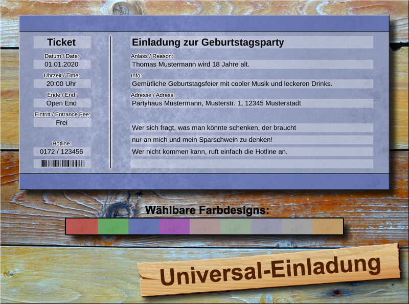 Multivorlage De Schlichte Universal Einladungskarten Als Party Ticket Universal Geburtstagseinladung Einladung Geburtstagseinladungskarte Drucken Feier Fete Geburtstagsparty Eintrittskarten Strichcode Marmor Hochzeit Verlobung