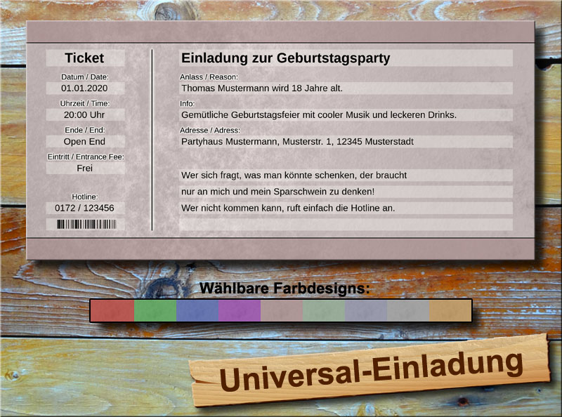 Schlichte Universal Einladungskarten Soft Rot