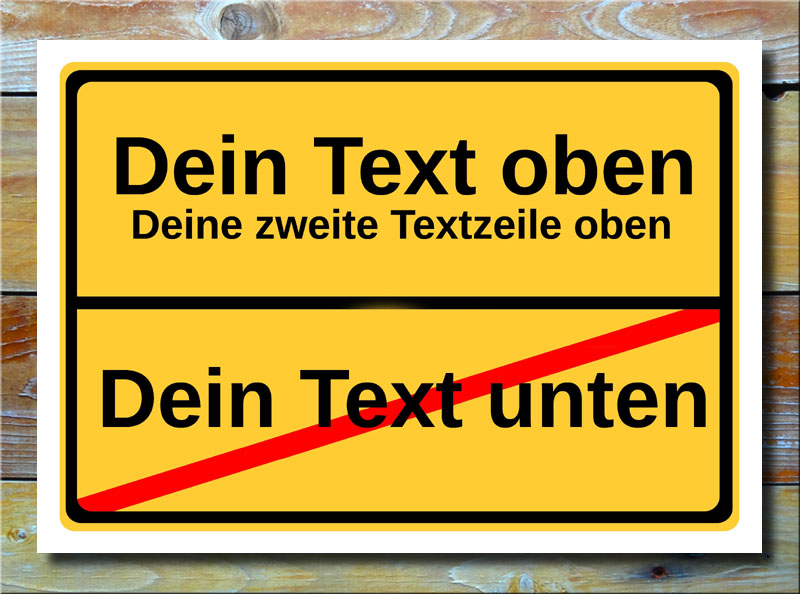 Ortsschild freier Text mit 3 Zeilen