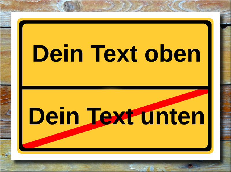 Ortsschild freier Text mit 2 Zeilen