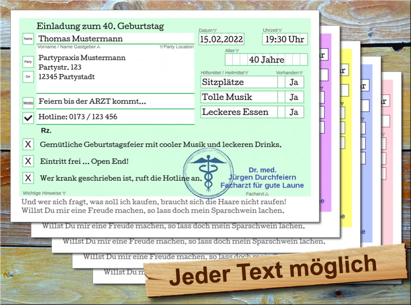 Geburtstagseinladung als Rezept in Grn