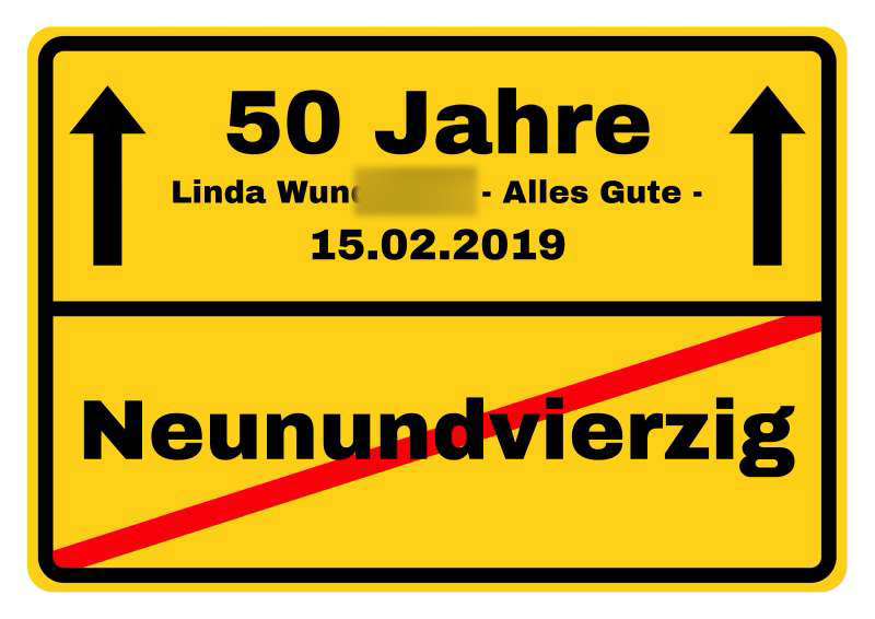 Multivorlage De Alles Gute Zum 50 Geburtstag Als Ortsschild Zum Aufhaengen